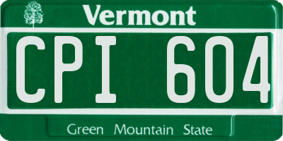 VT license plate CPI604