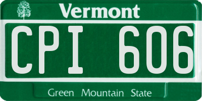 VT license plate CPI606