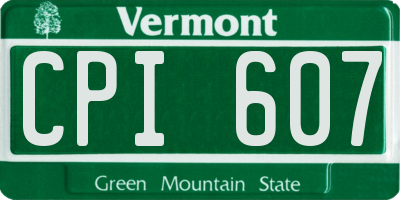 VT license plate CPI607