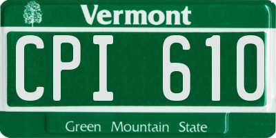 VT license plate CPI610