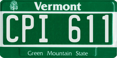 VT license plate CPI611