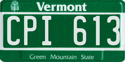 VT license plate CPI613