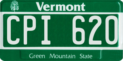 VT license plate CPI620