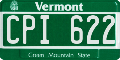 VT license plate CPI622