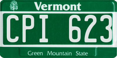 VT license plate CPI623