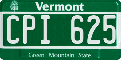 VT license plate CPI625