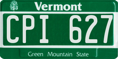 VT license plate CPI627