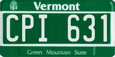 VT license plate CPI631