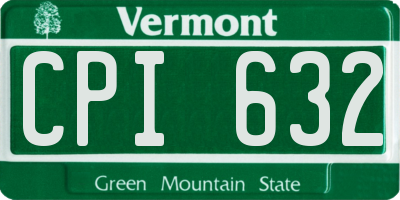 VT license plate CPI632