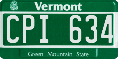 VT license plate CPI634