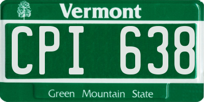 VT license plate CPI638