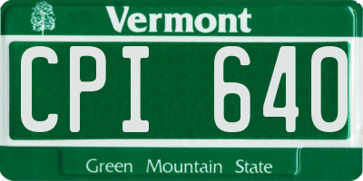 VT license plate CPI640