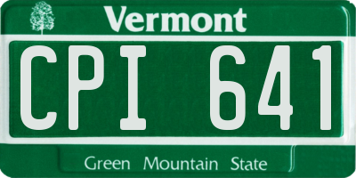 VT license plate CPI641