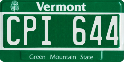 VT license plate CPI644