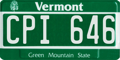 VT license plate CPI646