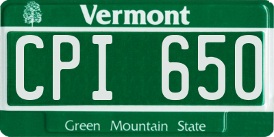 VT license plate CPI650
