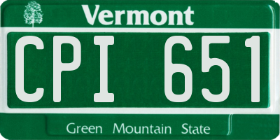 VT license plate CPI651