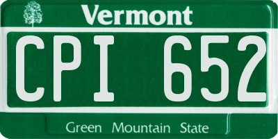 VT license plate CPI652
