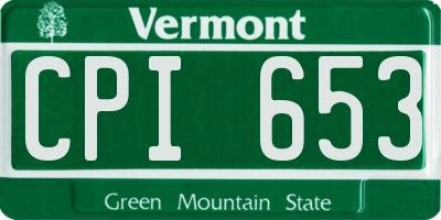 VT license plate CPI653
