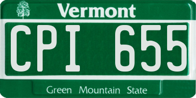 VT license plate CPI655