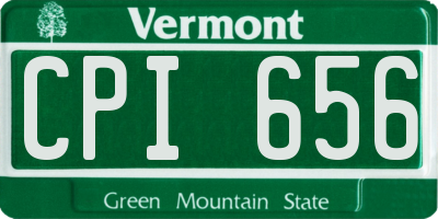 VT license plate CPI656