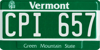 VT license plate CPI657