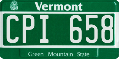 VT license plate CPI658