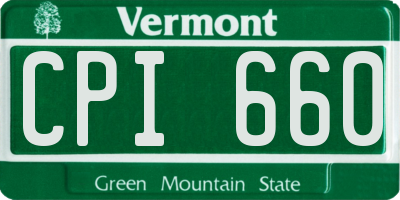 VT license plate CPI660