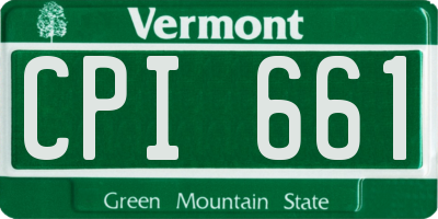 VT license plate CPI661
