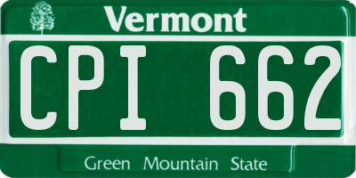 VT license plate CPI662