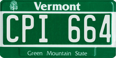 VT license plate CPI664