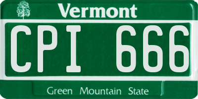 VT license plate CPI666