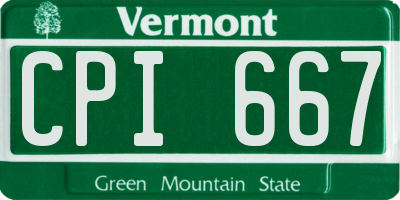 VT license plate CPI667