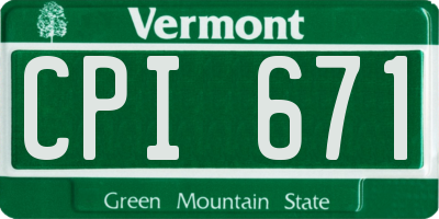 VT license plate CPI671