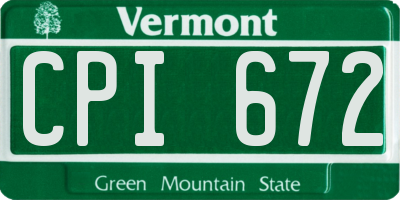 VT license plate CPI672