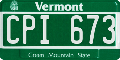 VT license plate CPI673