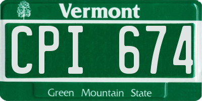 VT license plate CPI674