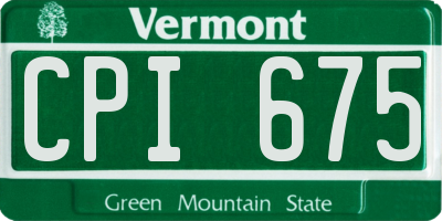 VT license plate CPI675