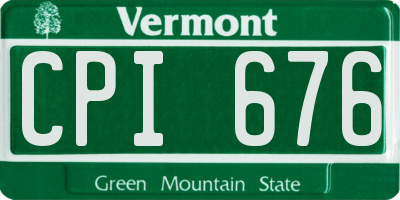 VT license plate CPI676
