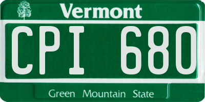 VT license plate CPI680