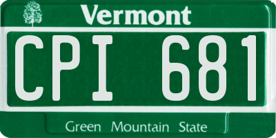 VT license plate CPI681
