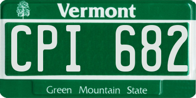 VT license plate CPI682