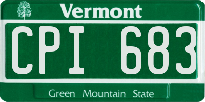 VT license plate CPI683