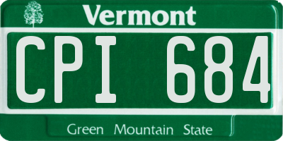 VT license plate CPI684