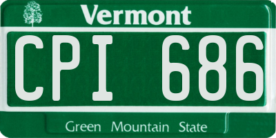 VT license plate CPI686