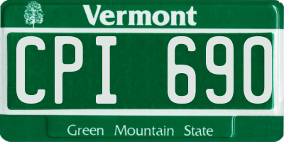 VT license plate CPI690