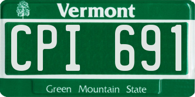 VT license plate CPI691