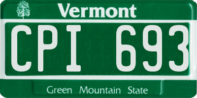 VT license plate CPI693
