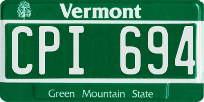 VT license plate CPI694