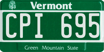 VT license plate CPI695